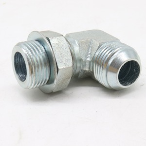 Raccord coudé hydraulique en acier inoxydable, filetage mâle à 90 degrés, connecteur zingué - Product Image 2
