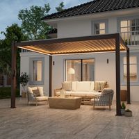 Casetas de Jardín Prefabricadas de Panel Sándwich de Aleación de Aluminio Serie D, Impermeables, Tamaños 3M/4M, Diseño Moderno, Marca Lingchuang, para Exteriores