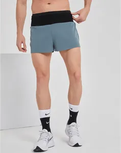 Custom logo high waist basketball gym shorts men quick dry workout fitness shorts with rear zip pocket
