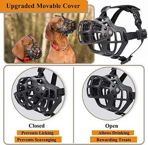 Qbellpet Haute Qualité Respirant Doux Silicone Chien <span class=keywords><strong>Panier</strong></span> Muselière avec Couverture Mobile Chien <span class=keywords><strong>Panier</strong></span> Muselières Pour Moyens Et Grands Animaux - Product Image 3