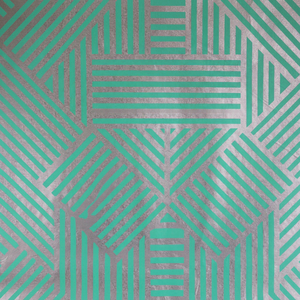 Luxury Anti-Rust Recyclable Metallized <b>Paper</b> Sheet Silver Green Zigzag Stripes UV Printed Eco-Friendly Gift Craft Use Uncoated - Product Image 1
