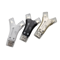 Lector de tarjetas TF SD 4 en 1 Micro USB Tipo C Adaptador OTG Micro USB a USB A Y Forma Oro Negro Blanco Lector de tarjetas de memoria