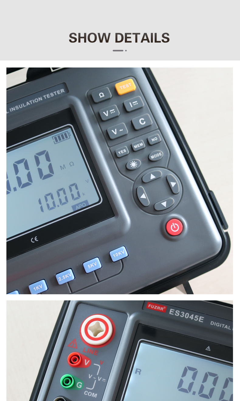 FUZRR ES3045 ES3045E ES3045F Megohm Insulation Resistance Tester 5kV/10KV/15KV 1