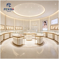 Présentoir à bijoux en bois et en verre de luxe personnalisé, conception de vitrine, aménagement de magasin de bijoux en or, comptoir de meubles de bijouterie