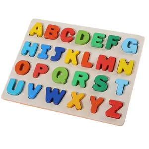 몬테소리 모양 인지 매칭 장난감 조기 교육 번호 문자 매칭 보드 나무 퍼즐
