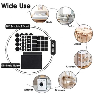 Nhà máy trực tiếp 114 gói màu be tự dính bền cảm thấy miếng đệm đồ nội thất tròn vuông các loại để bảo vệ đồ nội thất - Product Image 2