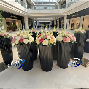 กระถางต้นไม้ไฟเบอร์กลาสทรงกระบอก กระถางปลูกต้นไม้สมัยใหม่ กระถางไฟเบอร์กลาสทรงสูง กระถาง FRP สำหรับตกแต่งห้างสรรพสินค้า - Product Image 2