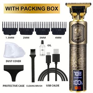 Tondeuses à cheveux professionnelles pour hommes - Tondeuse sans fil pour <span class=keywords><strong>barbier</strong></span>, coupe de cheveux pour cadeaux - Product Image 4