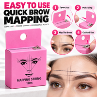 Fil de Mappage des Sourcils Pré-encré Rose 10m en Nylon pour le Styling, la Lamination et la Teinture des Sourcils – Idéal pour Salons de Beauté et Artistes