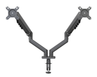 Support double moniteur 17-32 pouces en acier allié avec ressort métallique, réglage ergonomique de la hauteur, rotation inclinable à 90°, noir, capacité de charge 9 kg