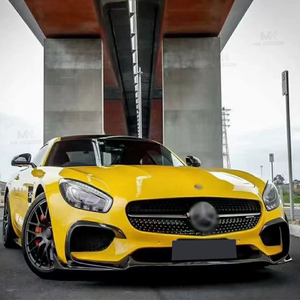 Lame de pare-chocs avant en fibre de carbone style R pour Mercedes Benz <span class=keywords><strong>AMG</strong></span> <span class=keywords><strong>GT</strong></span> GTS <span class=keywords><strong>2</strong></span> <span class=keywords><strong>portes</strong></span> 2015-2018, séparateurs de lèvre avant - Product Image 4