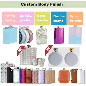 กระเป๋าหนังสำหรับขวดเหล้าทรงแบนสี่เหลี่ยมขนาด 6 ออนซ์ พร้อมขวดไม้สีน้ำตาลดำสุดหรูสำหรับขายส่ง วอดก้า วิสกี้ - Product Image 3