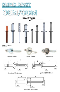 Fabricant de rivets aveugles DIN7337 Type ouvert tête plate 316 acier inoxydable aluminium <span class=keywords><strong>Rivet</strong></span> aveugle rivets étanches - Product Image 3