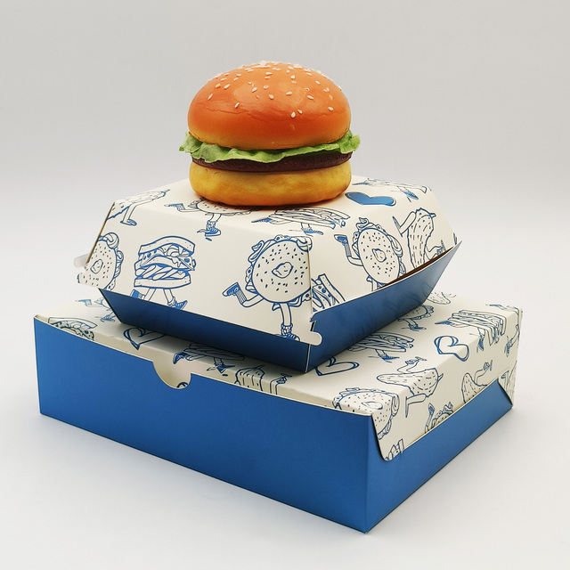 Free Design Degradable Fast Food Box/Take-Out Container Fried Chicken Hamburger Box Packaging Box