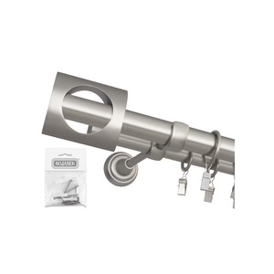 Bojanek - Ensemble complet de rails de plafond doubles en PVC à support renforcé pour rideaux droits avec crochets à glissière lisses - Rail durable - Product Image 1
