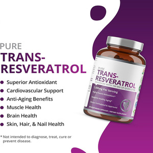 Paquet OEM Capsules de resvératrol sans sucre pur trans-resvératrol pour le cerveau et les muscles antioxydant en poudre - Product Image 4