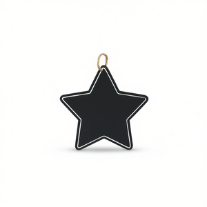 Stella in legno con lavagna effetto gesso 10x10cm con corda per decorazione - Product Image 2