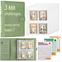 Vente en gros Macaron PU cuir 6 anneaux budget classeur planificateur A5 taille Logo personnalisé 100 enveloppe défi livre avec couverture PP