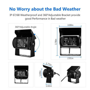 <span class=keywords><strong>Camera</strong></span> quan sát phía sau xe hơi Hệ thống an toàn Ống kính góc rộng chống nước tầm nhìn ban đêm 1080P 2MP HD - Product Image 4