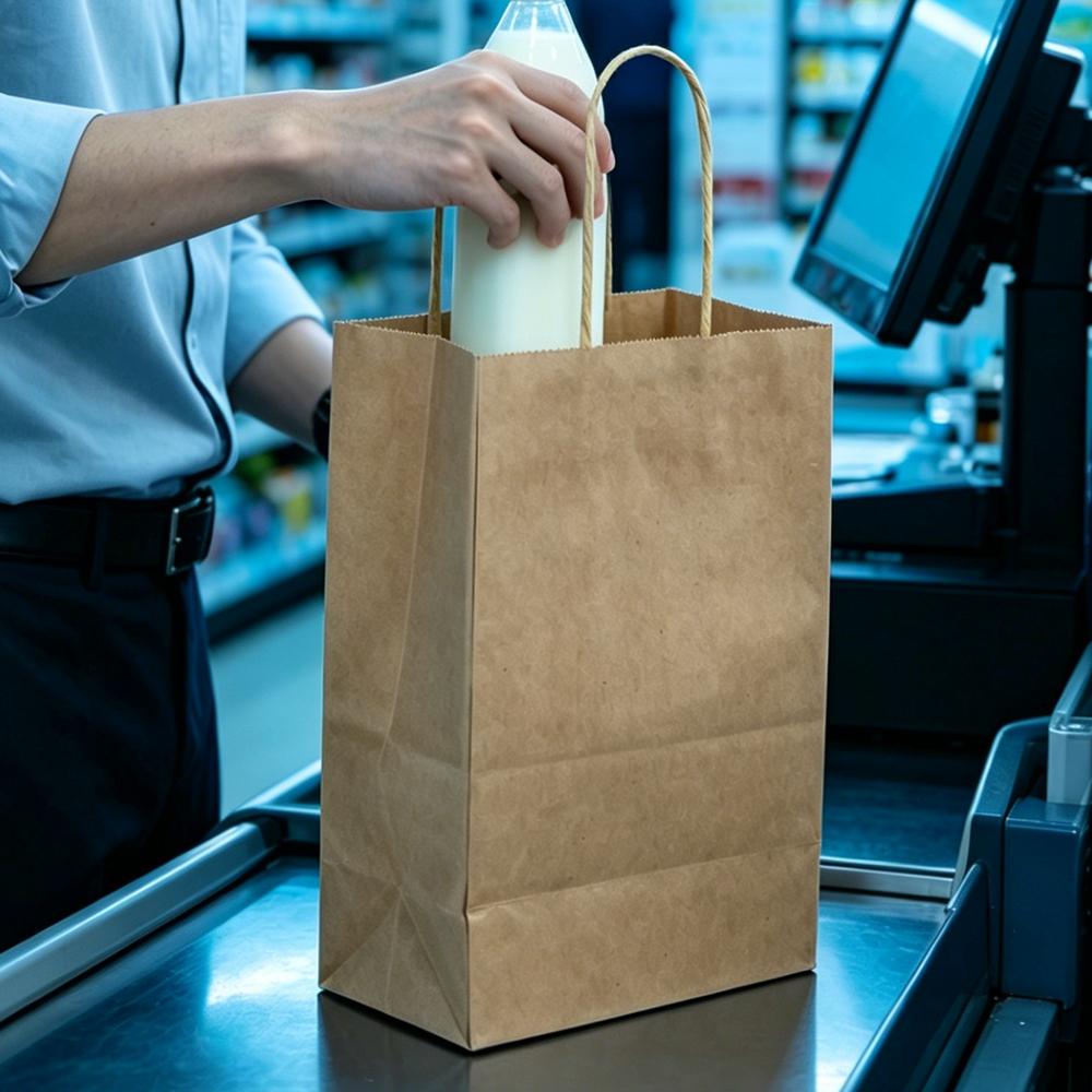 Premium White Cardboard Die Cut Clothing Shopping Gift Packaging Matte Finish New Design High Quality Paper Bag Bulk