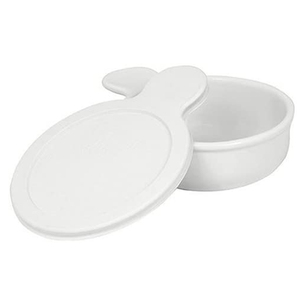Petites boîtes de conserve d'assaisonnement rondes blanches <span class=keywords><strong>Ramequin</strong></span> en céramique pour la cuisson <span class=keywords><strong>Mini</strong></span> cocotte avec couvercle Soufflé en grès avec couvercle Soucoupe - Product Image 6