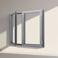 Ventana Abatible de Aleación de Aluminio Resistente con Apertura Suave para Decoración del Hogar y Proyectos de Villas