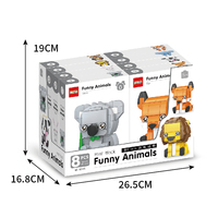 Ewly-Kit de bloques de construcción de animales para niños, juguete de aprendizaje de animales coleccionables del Zoo