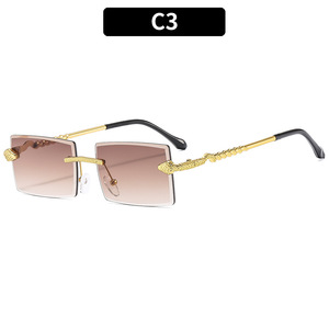 משקפי שמש לנהיגה חיצונית יצירתית באיכות גבוהה מלבן שיפוע משקפי שמש ללא מסגרת - Product Image 6