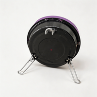 Barbecue portable au charbon de bois pour l'extérieur, corps émaillé avec pieds pliables et grille chromée pour le camping familial