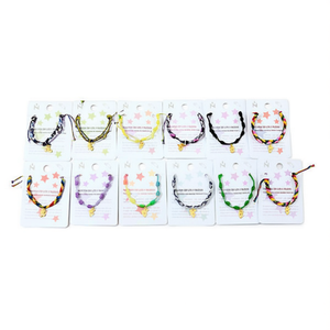 Braccialetto con nodo a sette stelle in acciaio inossidabile, fatto a mano, braccialetti con cordoncino alla moda, set da 12 pezzi, gioielli colorati con ciondoli per donne e ragazze - Product Image 2