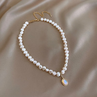Collier de perles d'eau douce baroques Design polyvalent et de niche Bijoux de luxe Esthétique Romance jusqu'à la mort Do Us Part