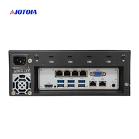 PC Box Industri Tanpa Kipas Komputer Kontrol Terintegrasi 2 LAN 12 USB 8 COM VGA HDMI Output 180W Power Supply Casing Metal BOX 6520