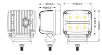 Vente directe usine – Phare LED carré 60W style nordique en aluminium pour remorque, véhicule minier et marine
