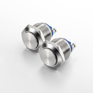 16mm paslanmaz çelik alüminyum Dome kafa IP65 basmalı düğme anahtarı anlık mandallama kapalı 12V 24V - Product Image 1