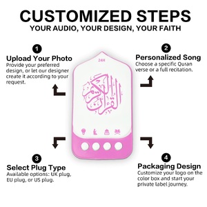Lampe LED de chevet Coran avec haut-parleur intégré, veilleuse 24H, Ruqyah, Zikir, Dhikr, Murottal, Récitateur du Coran, Cadeau musulman pour la maison, Ramadan, Aïd, OEM 24H - Product Image 3