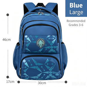 <b>Black</b> Kids Student <b>Backpack</b> <b>Waterproof</b> School Bag Large Capacity Softback Bookbag for Grades 1-6 Wholesale & Customization - Product Image 4