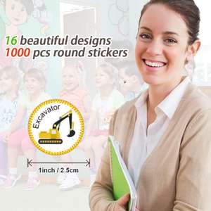 חם קריקטורה Seal בניין רכב דקלס עגול תחבורה טרקטור מדבקות מעופרת לילדים ילדים - Product Image 6