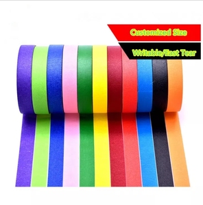 Venta al por mayor de bandas doradas impresas en colores pintores para protección de pintores película de cinta adhesiva de precinta - Product Image 3