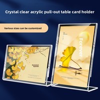 Support d'affichage en forme de L pour cartes A4, porte-cartes de table, porte-affiches de bureau, en acrylique transparent, tailles personnalisables