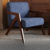 Meistverkaufter Moderner Minimalistischer Massivholz-Einzelsessel Komfortabler Outdoor-Apartment-Hotel-Freizeitsessel