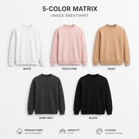 Hoodie Fleece Thermal Unisex 280G 5 Warna Manset Bergaris Sweatshirt Tebal 500k Stok Siap Grosir Kustom