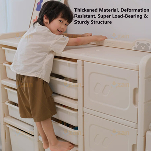 Étagère de rangement pour jouets de camion et d'autobus pour enfants, organisateur de vêtements multicouche en plastique pour bébés, commode et <span class=keywords><strong>armoire</strong></span> pour enfants - Product Image 2