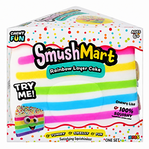 SmushMart Torta Stratificata Arcobaleno Morbida a Lenta Risalita, <span class=keywords><strong>Giocattolo</strong></span> Antistress Sensoriale da Spremere, Scatola Espositiva, Regalo per Bambini e Adulti - Product Image 3