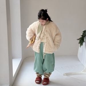 <strong>Children's</strong> 2025 Winter Korean Style Older <strong>Children</strong> Short Horn Button Faux <strong>Fur</strong> One-piece Warm Thickened <strong>Coat</strong> - Product Image 6