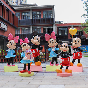 Decorazioni Esterne <span class=keywords><strong>Topolino</strong></span> Cartone Animato Ornamento Natalizio Scultura Parco Giochi in Fibra di Vetro Resina con Minnie e Paperino - Product Image 3