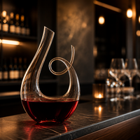 Carafe en verre artistique unique et personnalisable pour la présentation de vins en restaurant, accessoires de vin haut de gamme