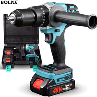 Visseuse à percussion sans fil BOLNA 21V, moteur sans balais, batterie Li-ion 2Ah, vitesse variable, couple maximal 35N.m, capacité 13mm pour le bois et le béton