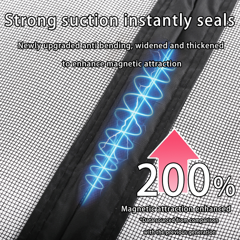 Modern Durable Magnets Door Magnetic Mesh Curtain 1mm Fiberglass Insect Resistant Hotel Use Pet Friendly Easy 210cm Look Look · image 2