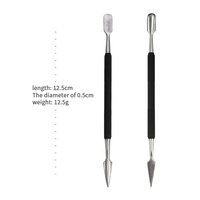 Pousse-cuticules double tête réutilisables en acier inoxydable de qualité supérieure, noirs, pour manucure et pédicure, vente en gros