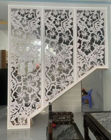 Balustrade d'escalier extérieure contemporaine découpée au laser, finition brossée, pour villas, en acier inoxydable, alliage d'aluminium, acier au carbone